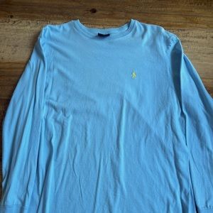 Polo, long sleeve T, L, blue